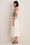 Exclusive Cream Striped Midi Dress