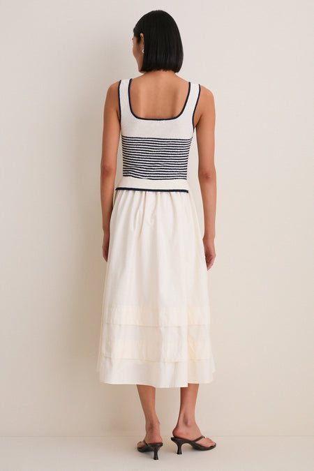 Exclusive Cream Striped Midi Dress
