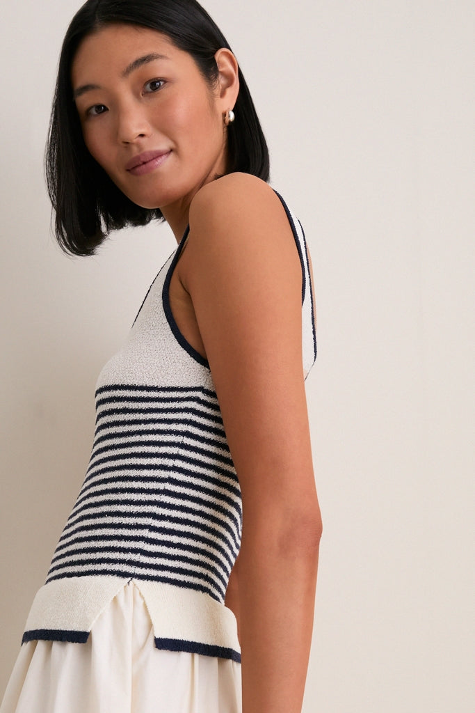 Exclusive Cream Striped Midi Dress