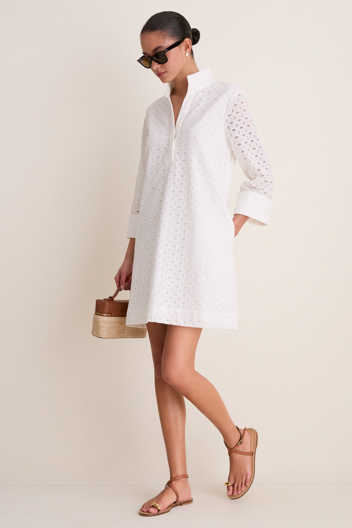 knee length dresses for ladies White Linen Portia Dress main image 1