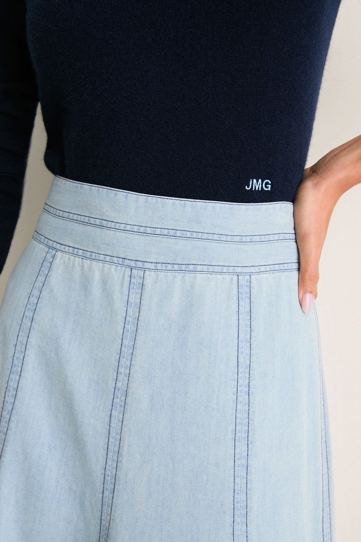 Light Wash Denim Brynn Skirt