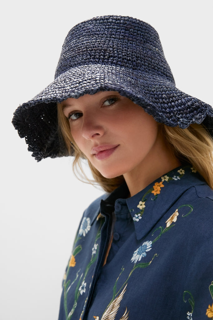 Navy Lacey Hat
