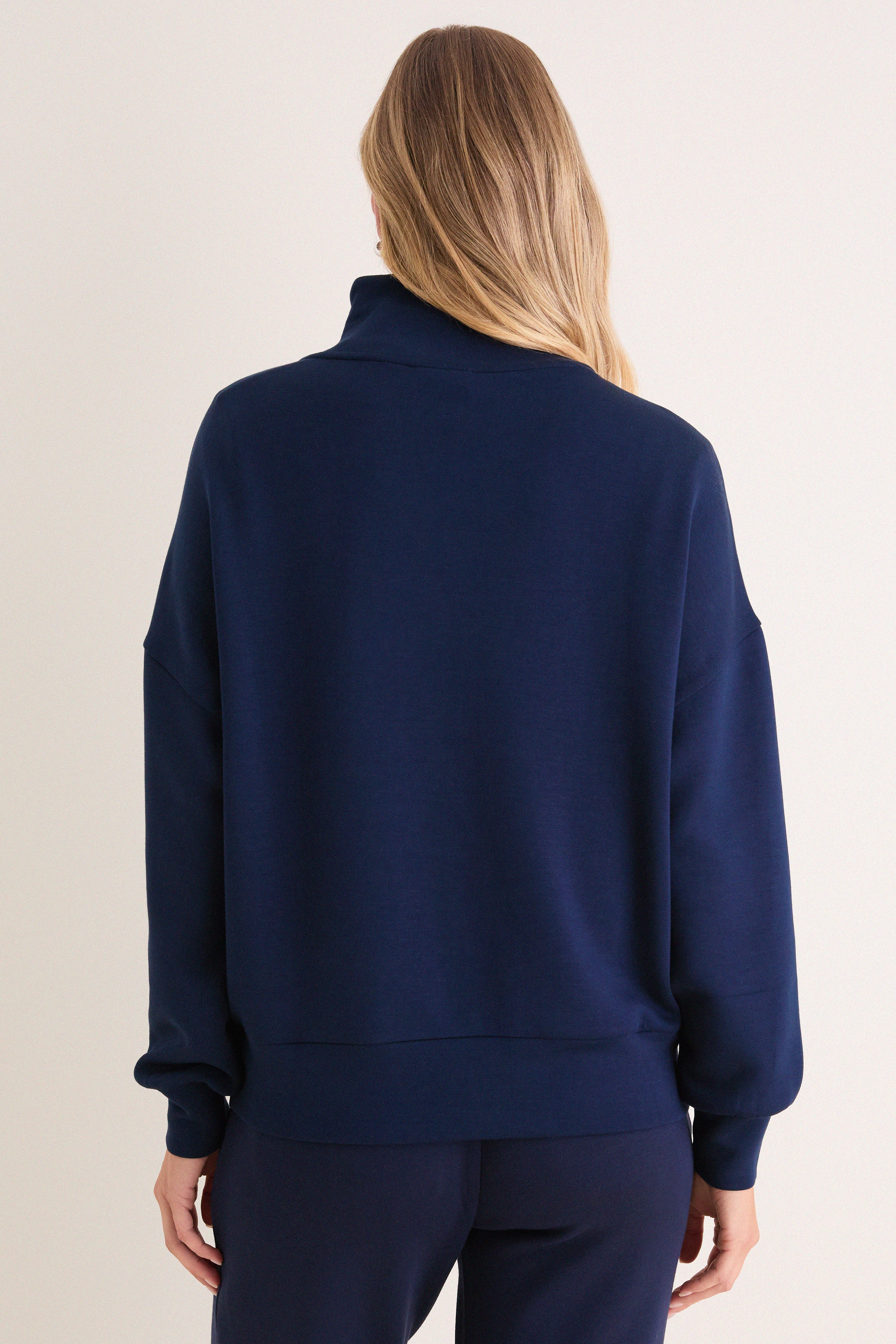 Navy Hawley Half Zip Sweat