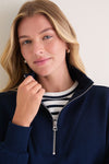 Navy Hawley Half Zip Sweat