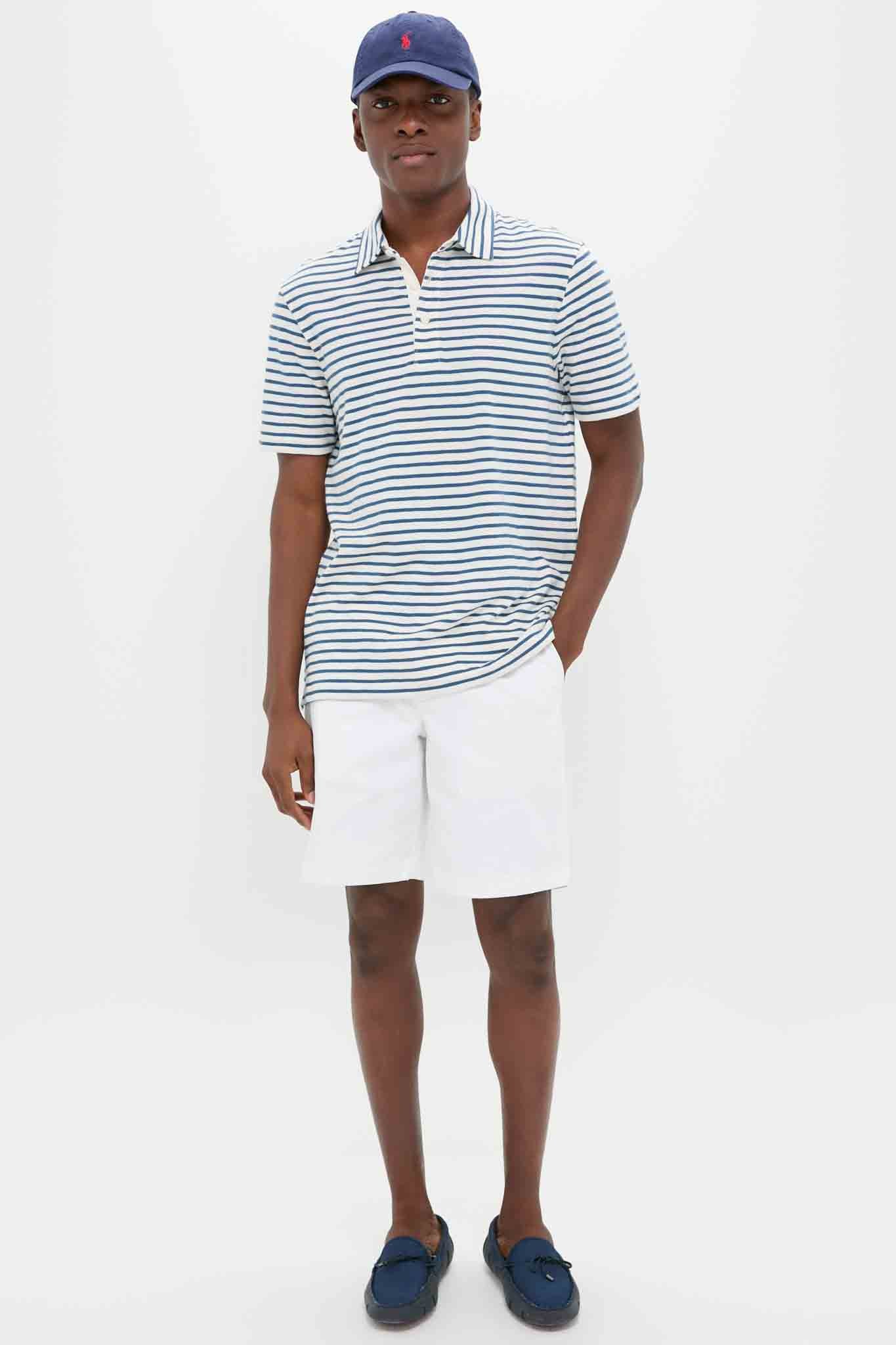 Ivory Breton Stripe Sunwashed Tee Shirt Polo