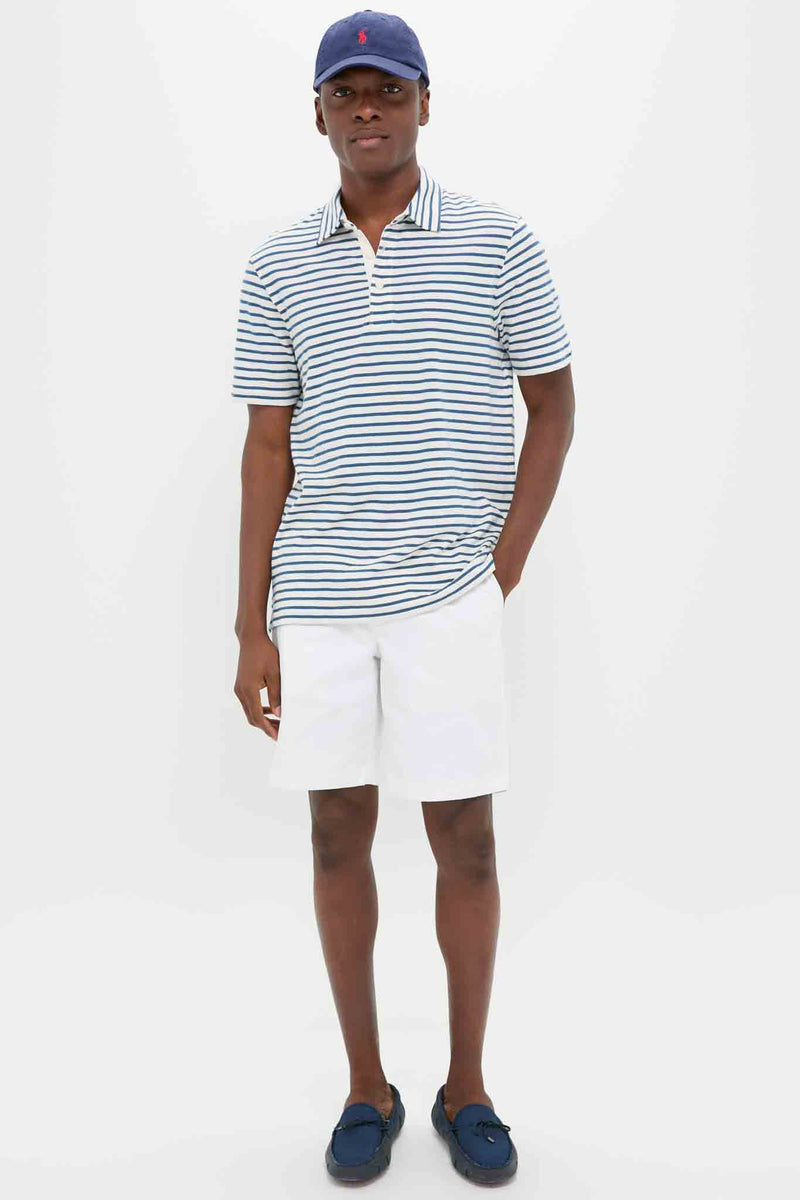 Ivory Breton Stripe Sunwashed Tee Shirt Polo