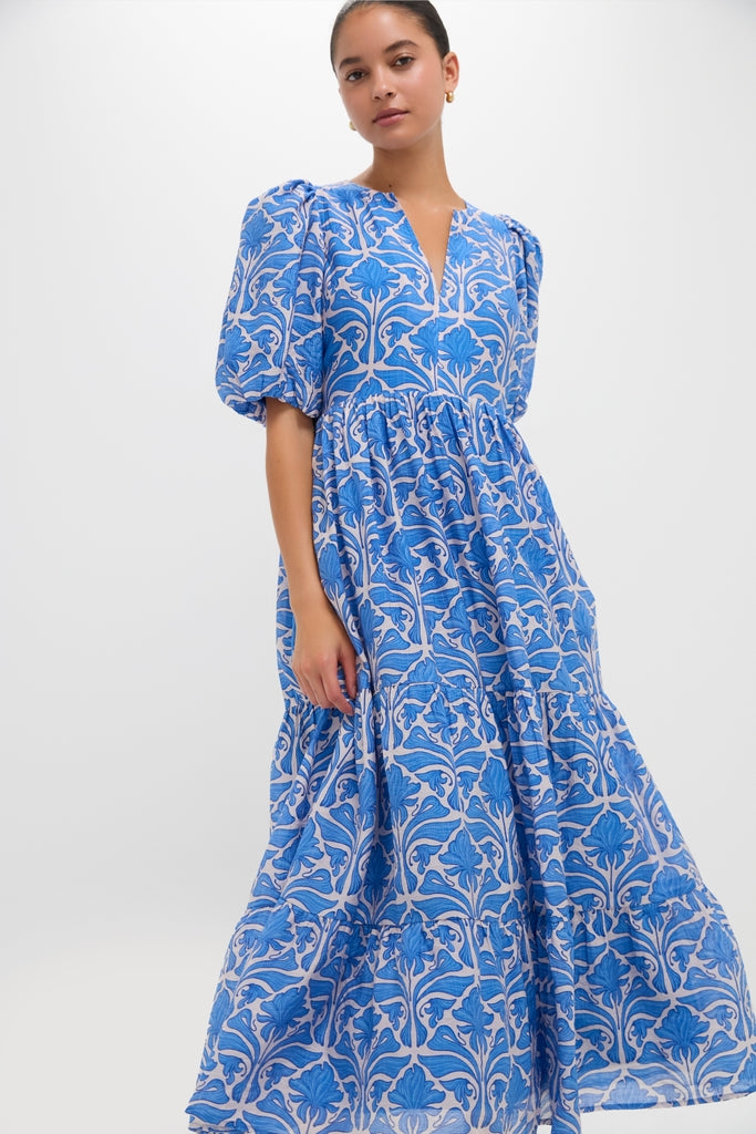 Blue Geo Floral Cara Maxi Dress | English Factory Blue Geo Floral Cara Maxi Dress | English Factory