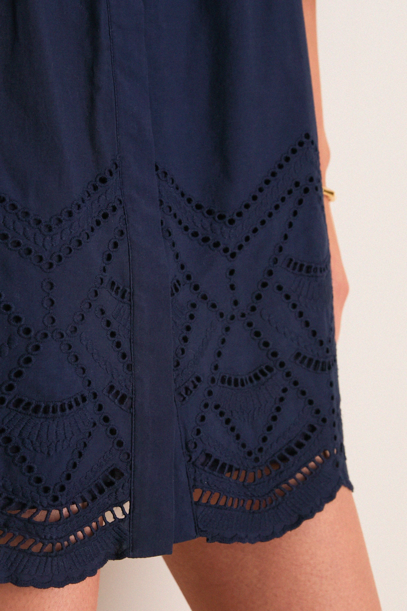 Navy Eyelet Royal Shirt Dress