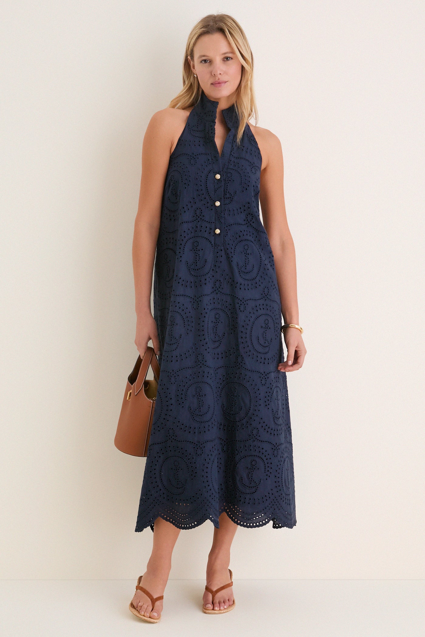 navy blue eyelet dress Tuckernuck Navy Nautical Eyelet Jagger Dress Navy Eyelet / M