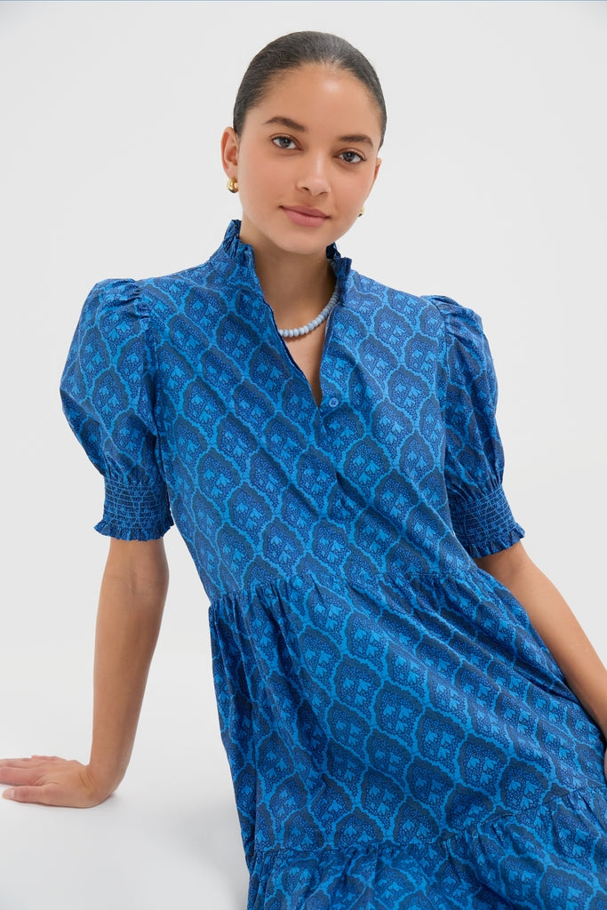 Navy & Cerulean Floral Bennett Maxi Dress