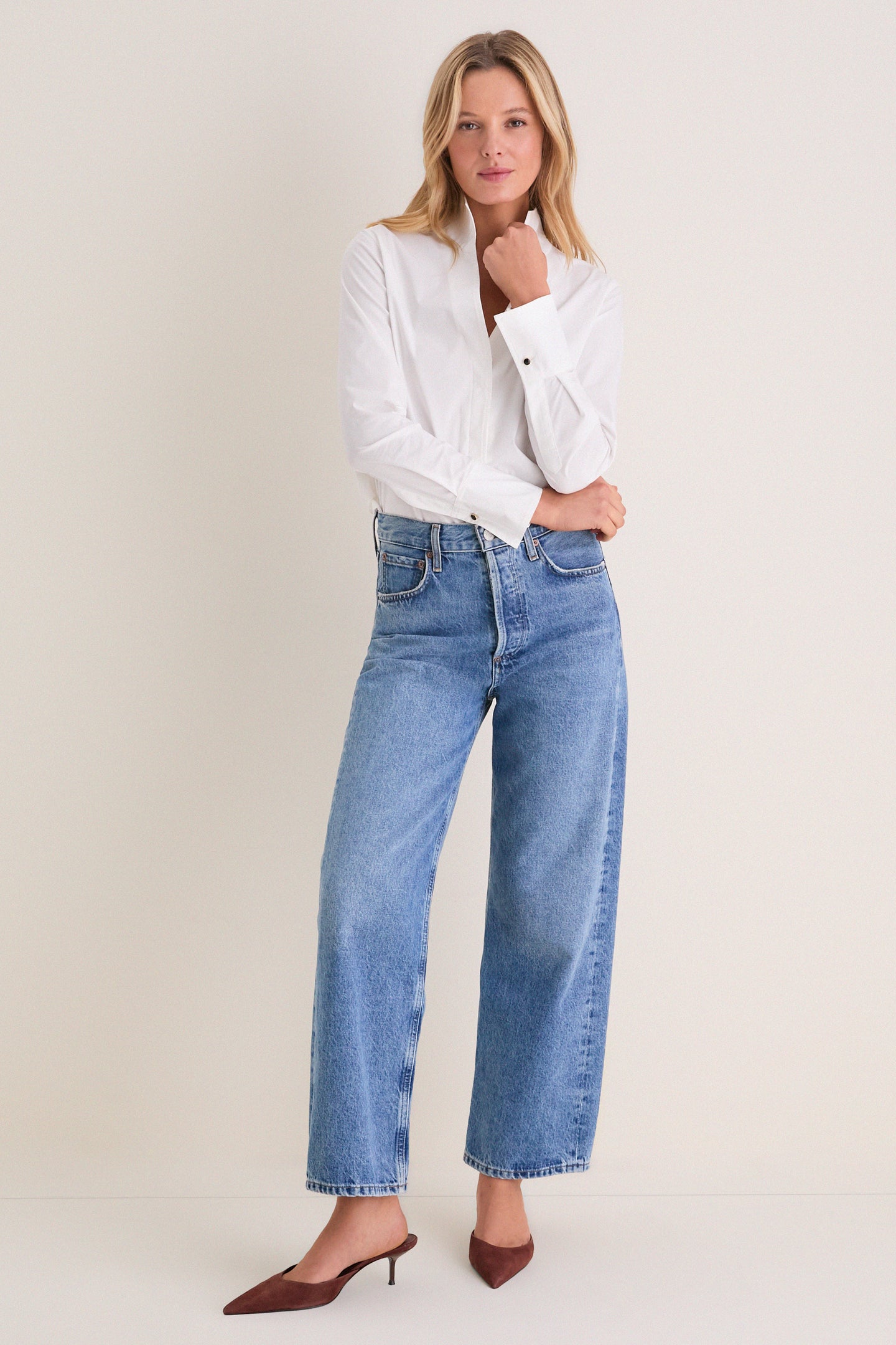 White Bessette Button Down