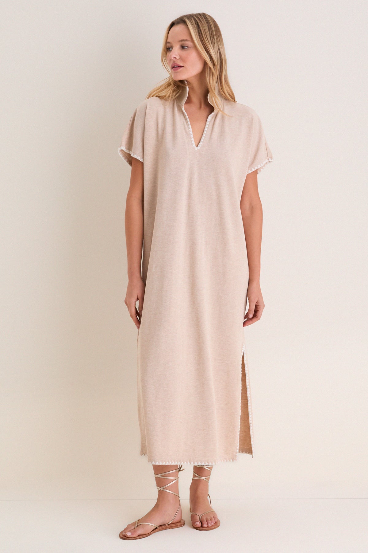 Sandstone Pique Melissa Maxi Dress