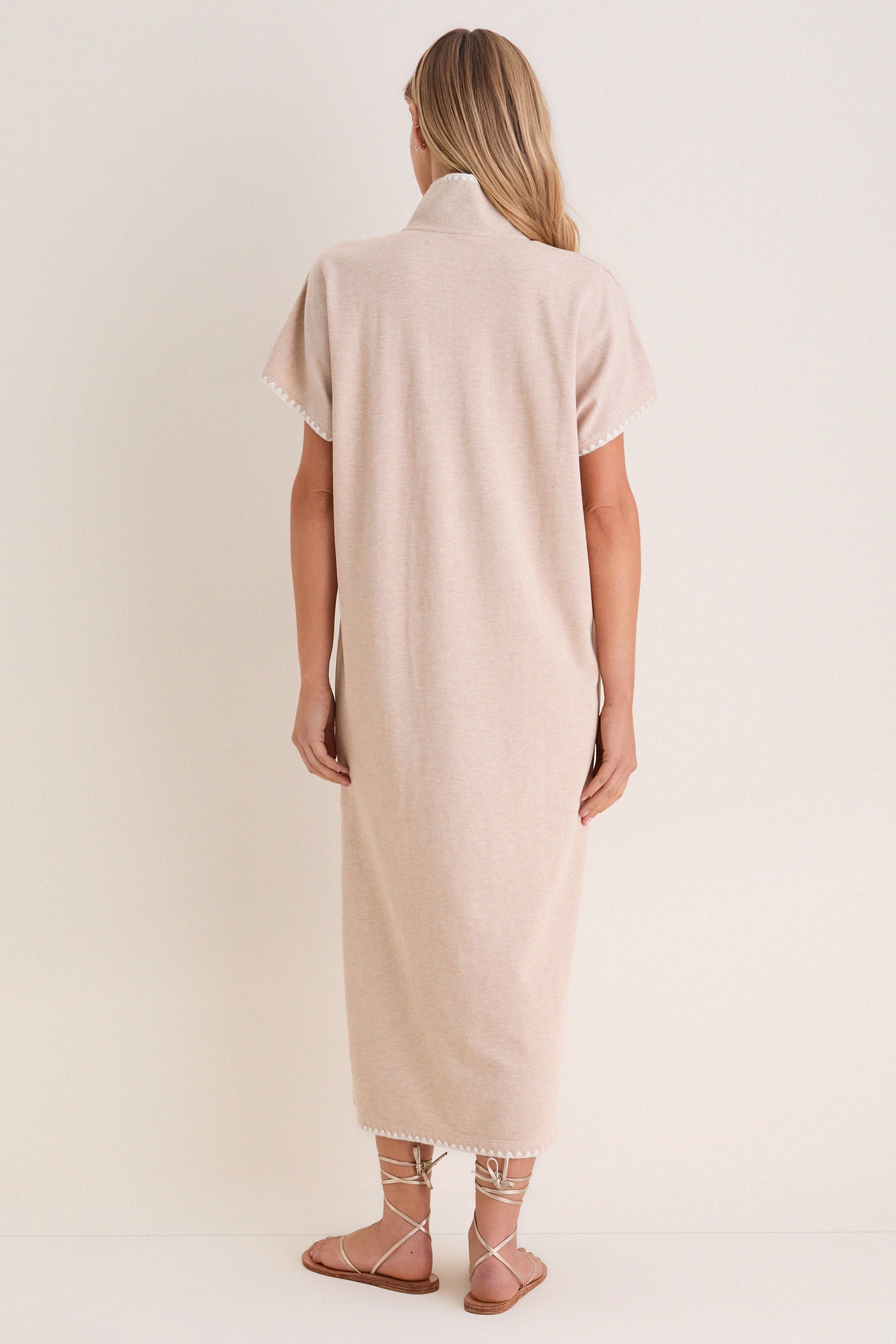 Sandstone Pique Melissa Maxi Dress