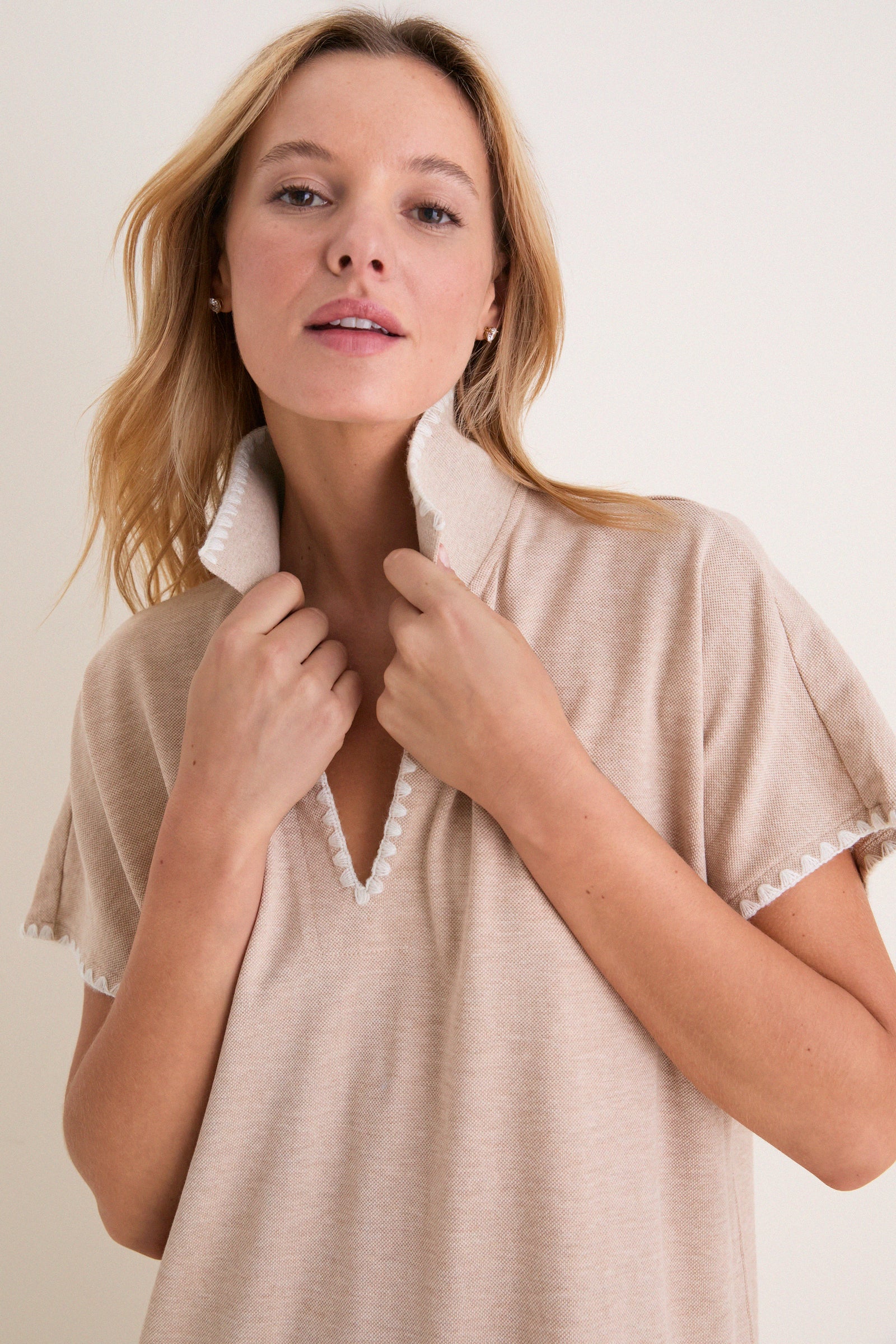 Sandstone Pique Melissa Maxi Dress