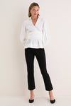 White Tie Front Bow Bea Blouse