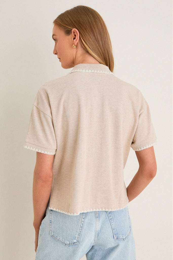 Sandstone Pique Holmes Boyfriend Polo