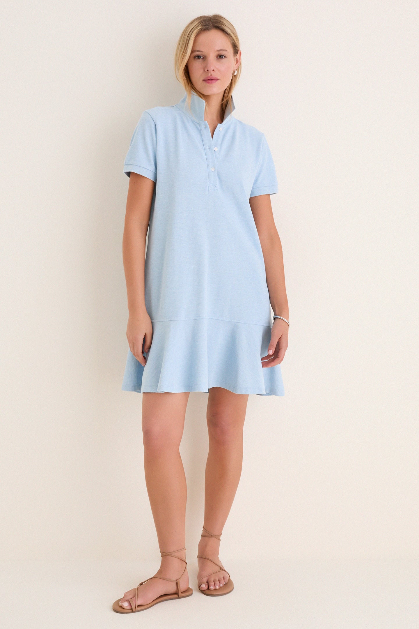 Light Blue Pique May Polo Dress