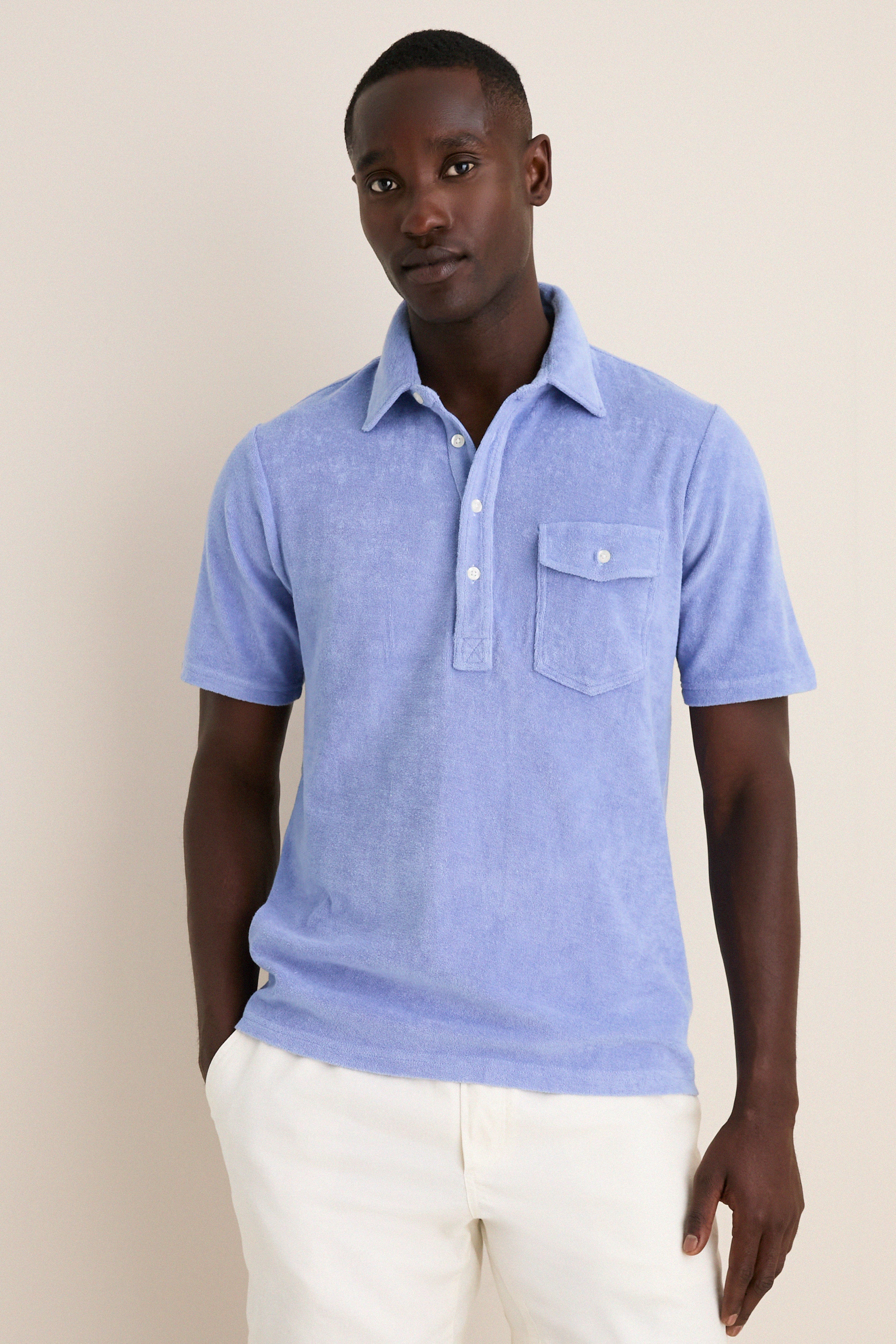 Perry Winkle Terrycloth Players Shirt | Criquet