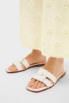 White Leather Muse Sandals
