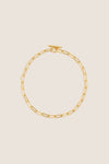Gold Paperclip Toggle Clasp Necklace