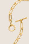 Gold Paperclip Toggle Clasp Necklace