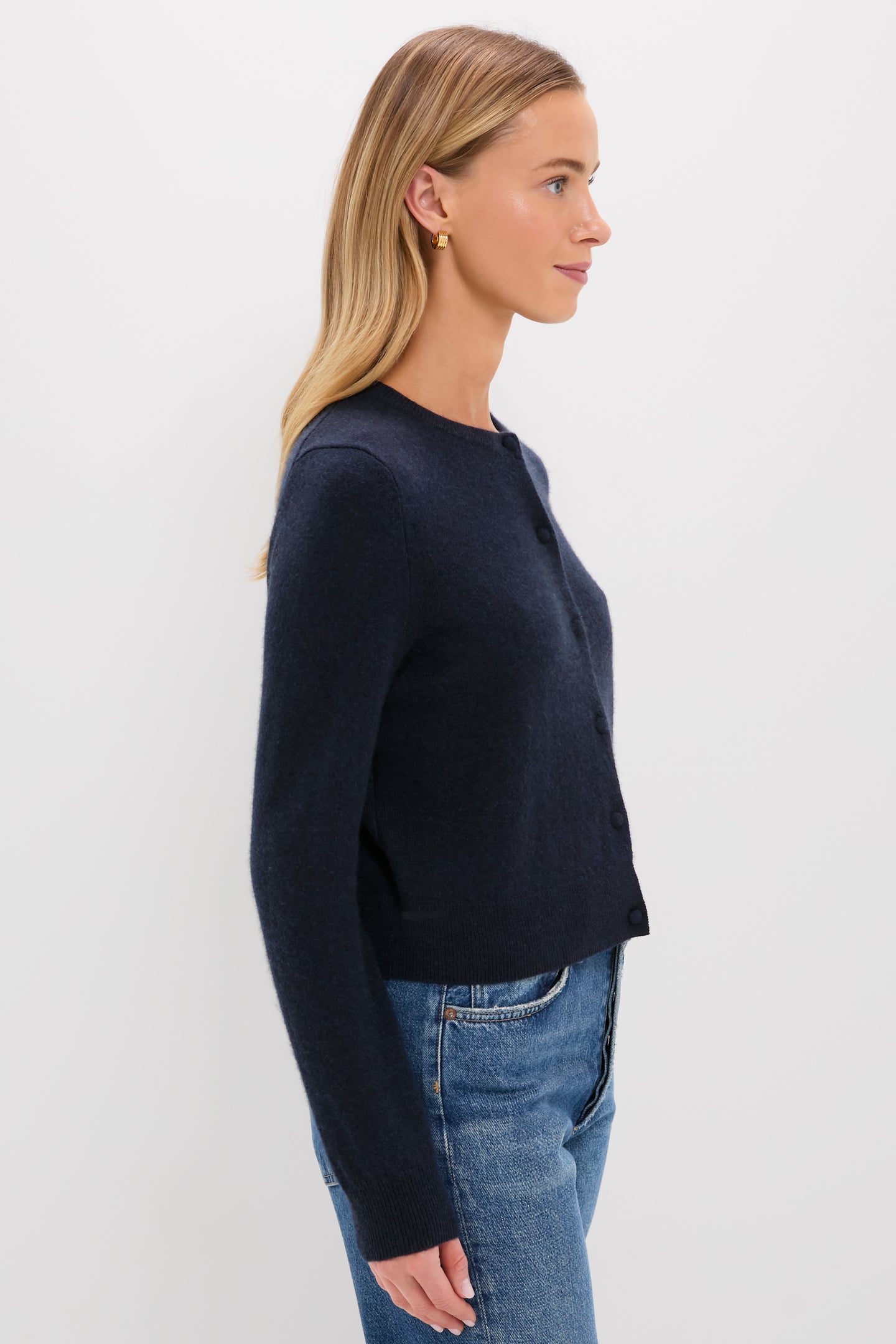 Navy Cashmere Riley Cardigan