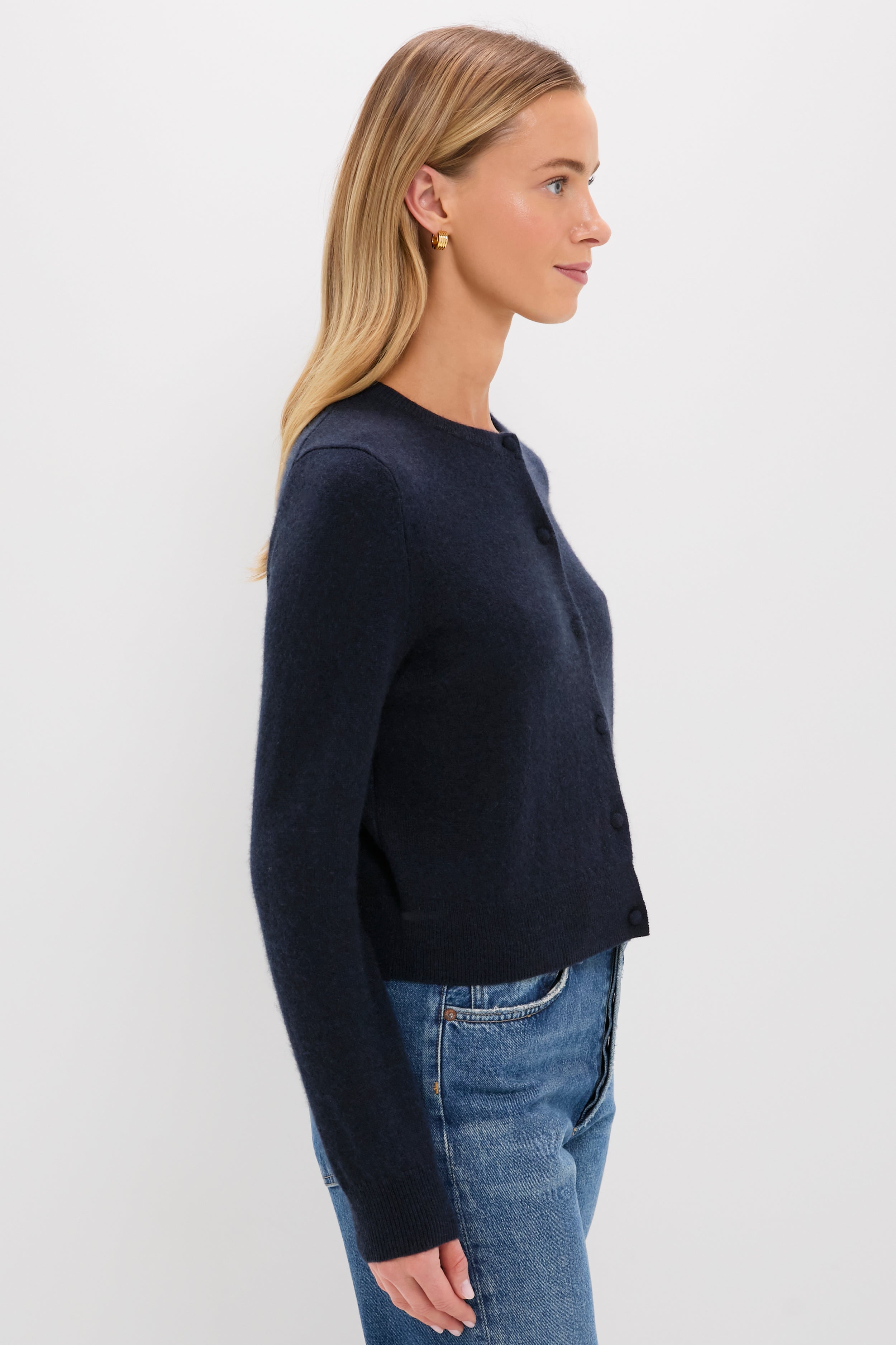 Navy Cashmere Riley Cardigan