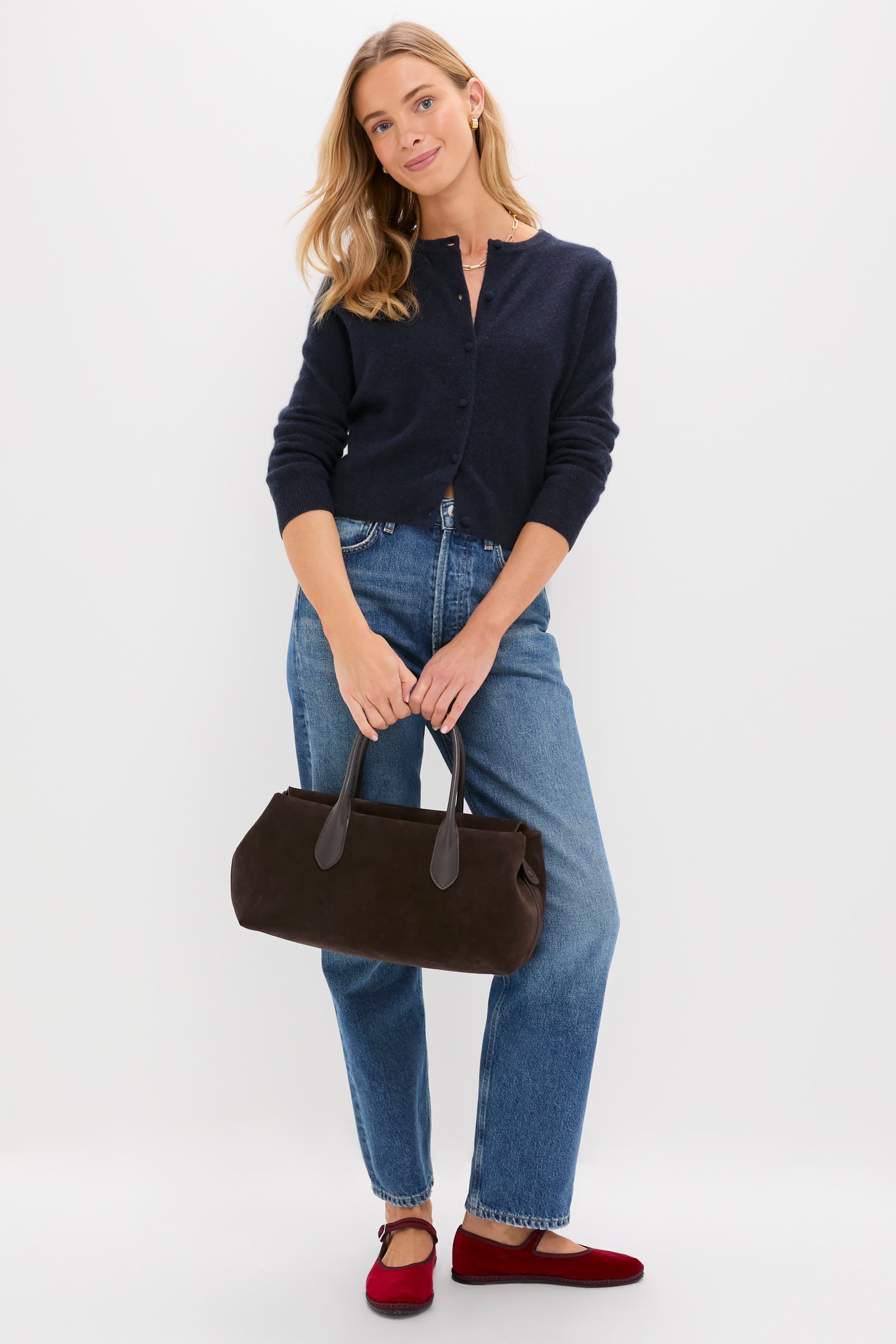 Navy Cashmere Riley Cardigan