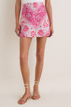 Cerise Chevron Cotton Meg A-Line Mini Skirt