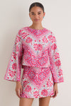 Cerise Chevron Cotton Maxine Top