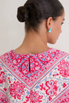 Cerise Chevron Cotton Maxine Top