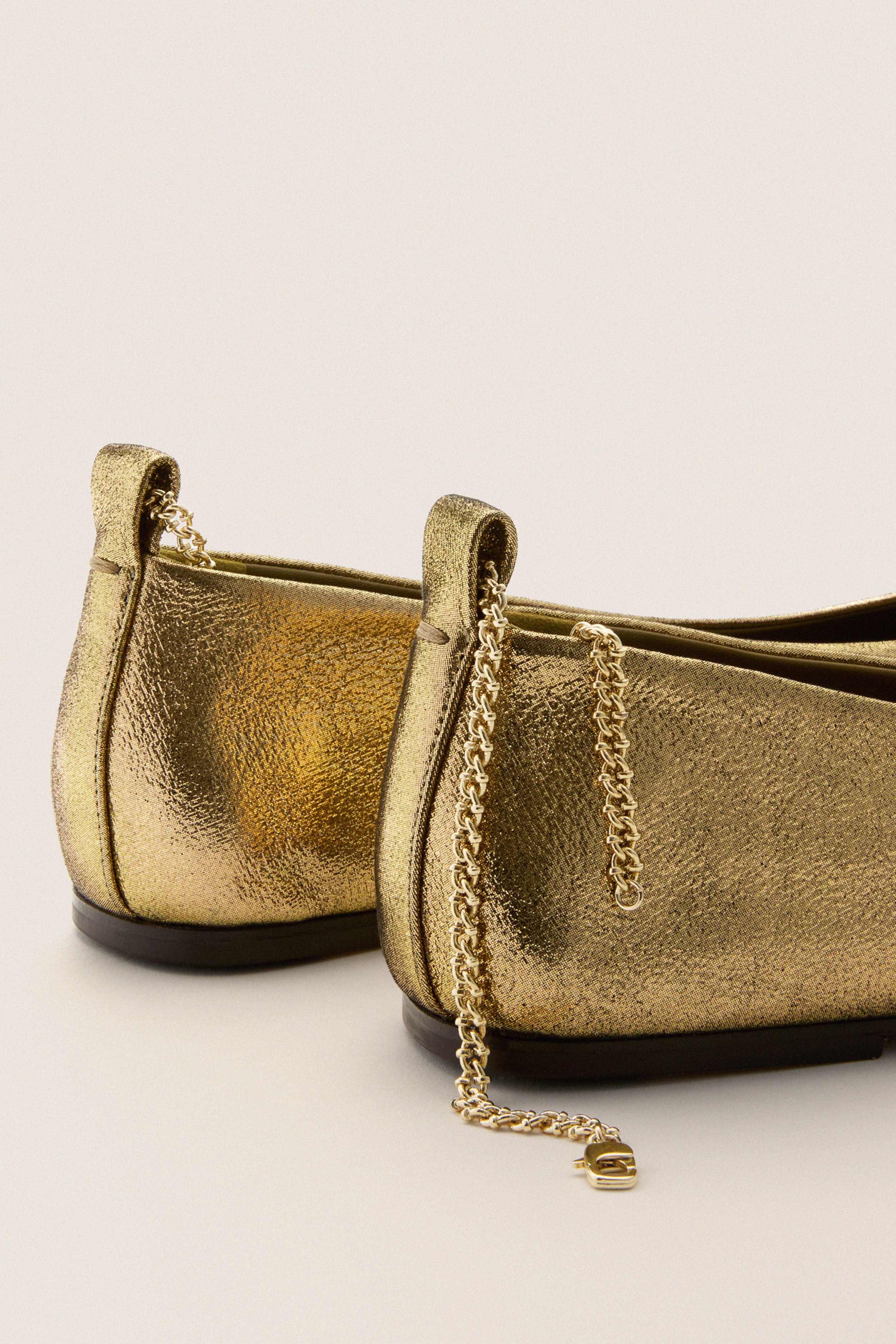 Gold Augusta Ballet Flats | Maria Luca