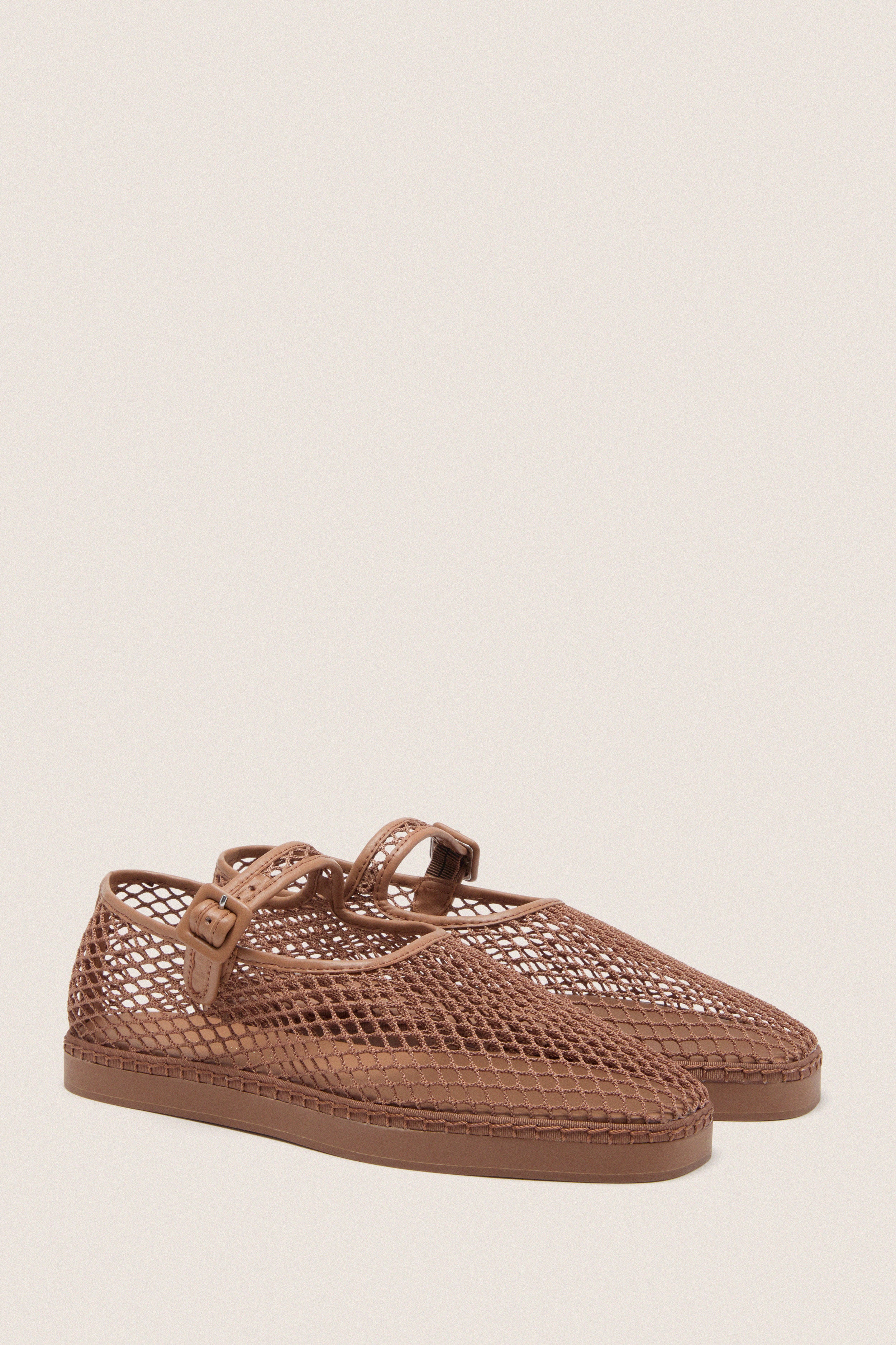 Brown Netted Mesh Rita Mary Janes | Loeffler Randall