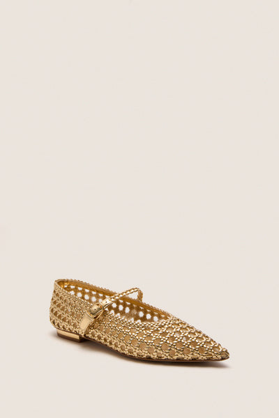 Gold Gracie Pointed Toe Crochet Flats | Ulla Johnson Gold Gracie Pointed Toe Crochet Flats | Ulla Johnson