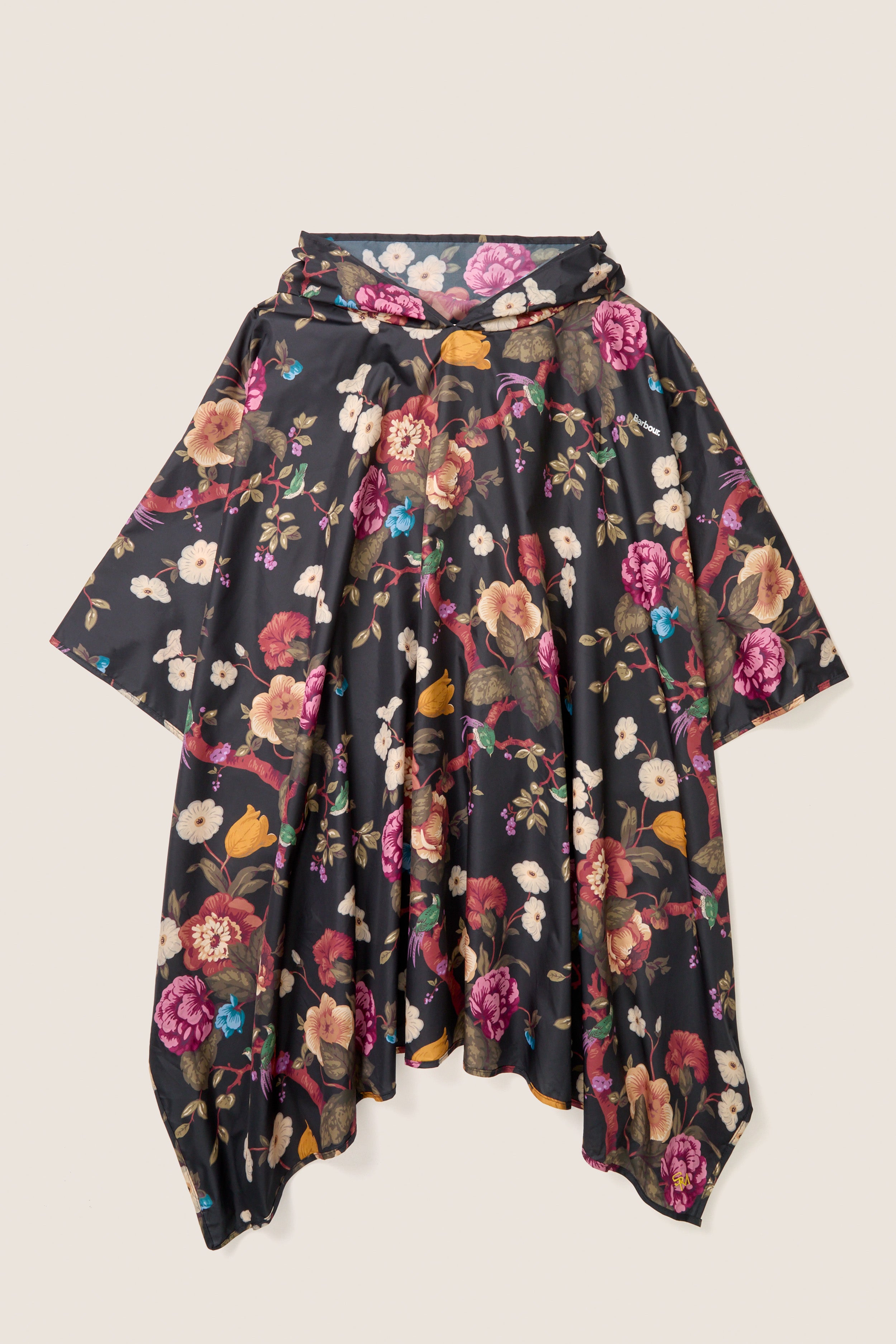 Black Floral Barbour x Tuckernuck Poncho