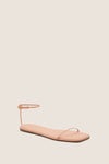 Nude Beach Square Toe Twiggy Sandals, a classic and effortless flat with minimalist straps and a square toe, offering a fun, high-end style perfect for warm-weather looks.