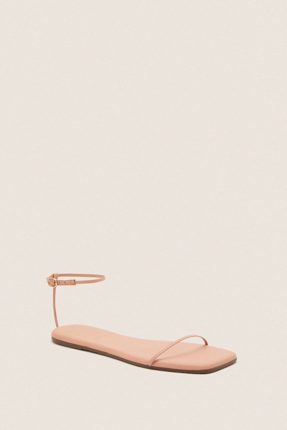 Nude Beach Square Toe Twiggy Sandals, a classic and effortless flat with minimalist straps and a square toe, offering a fun, high-end style perfect for warm-weather looks.