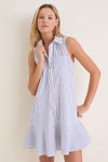 Blue Stripe Sleeveless Callahan Shirt Dress