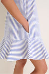 Blue Stripe Sleeveless Callahan Shirt Dress