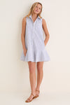 Blue Stripe Sleeveless Callahan Shirt Dress