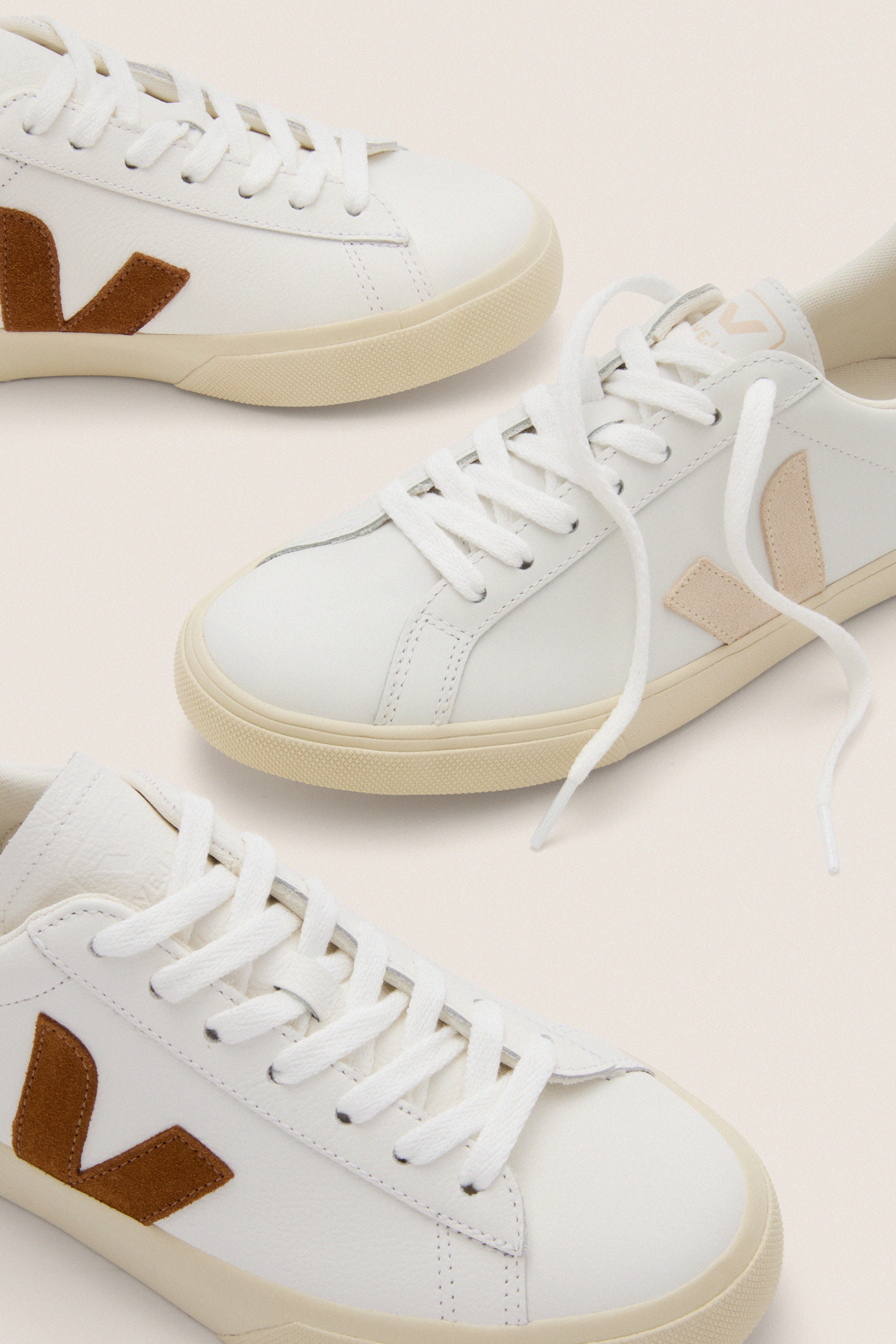 White Cognac Campo Sneakers | VEJA