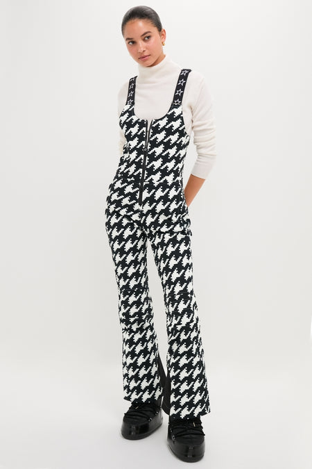 Black and White Houndstooth JG Bib Ski Pant
