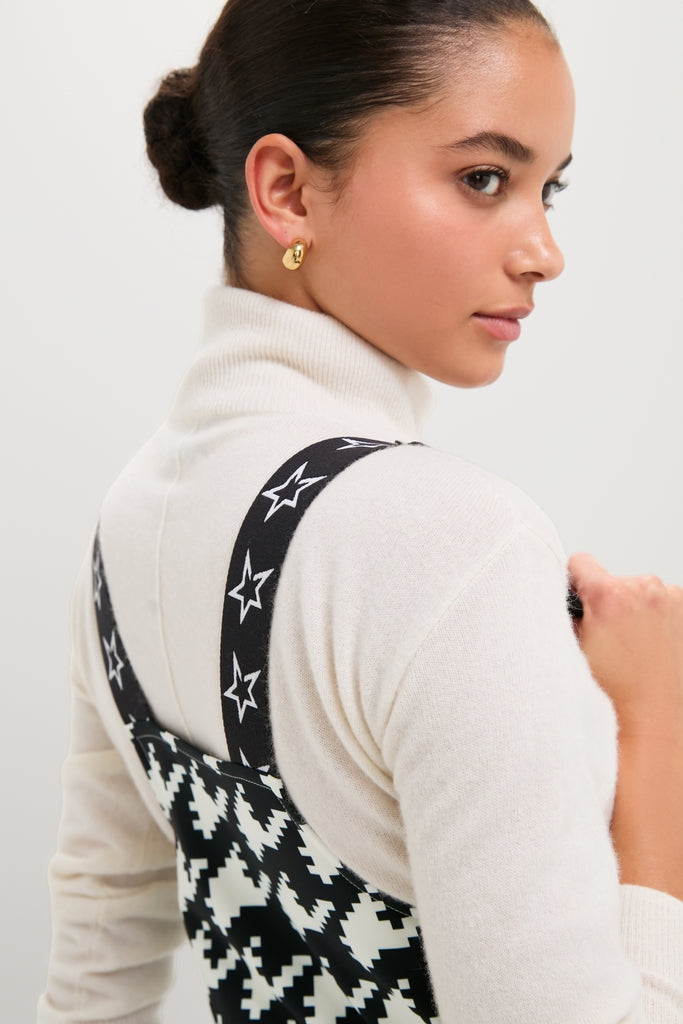 Black and White Houndstooth JG Bib Ski Pant