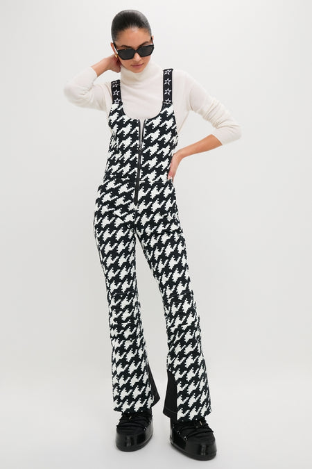 Black and White Houndstooth JG Bib Ski Pant
