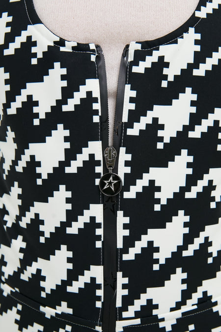 Black and White Houndstooth JG Bib Ski Pant