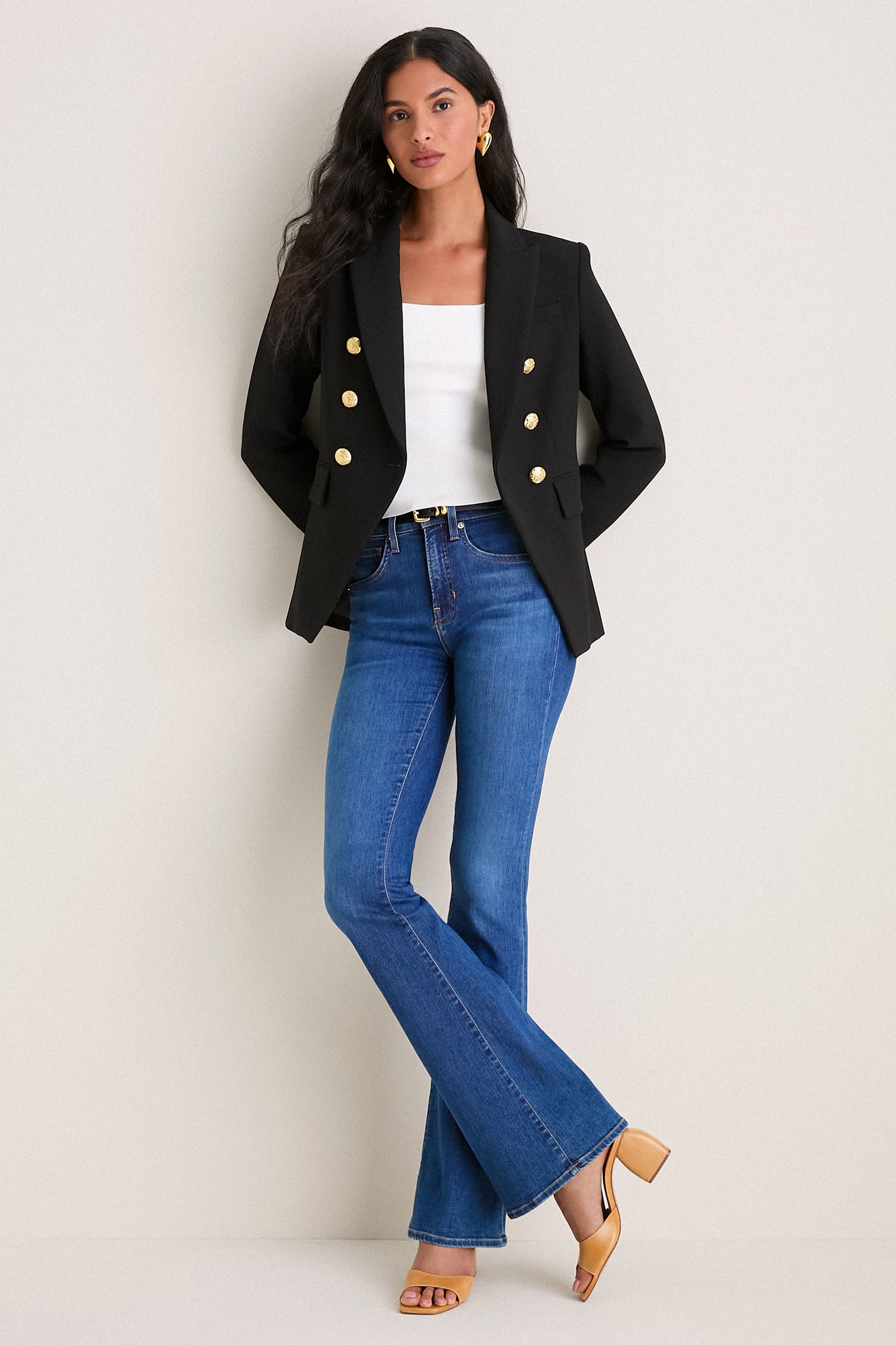 Bright Blue Beverly High Rise Skinny Flare