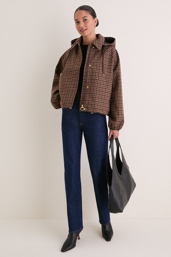 Exclusive Vicuna Gingham Audrey Showerproof Jacket