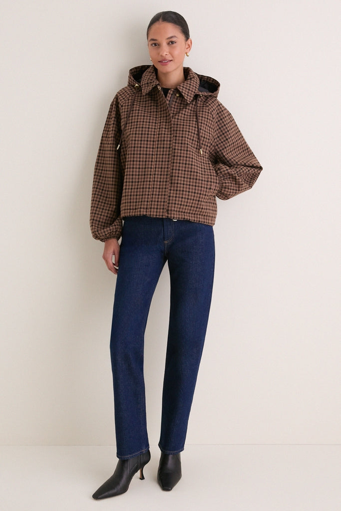 Exclusive Vicuna Gingham Audrey Showerproof Jacket