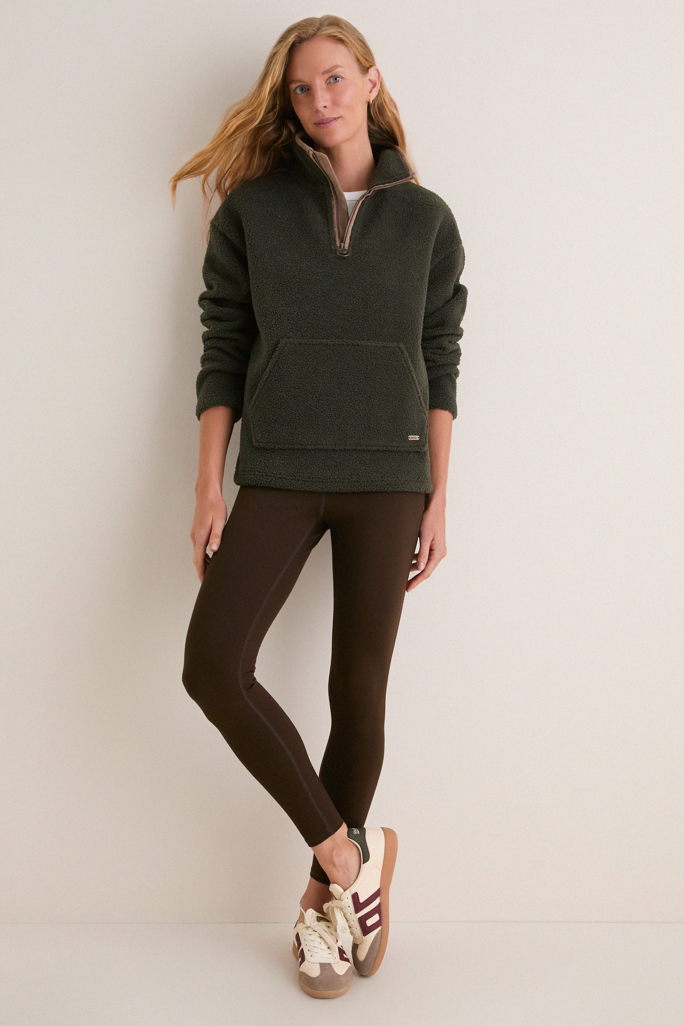 Olive Bamburgh Fleece Pullover