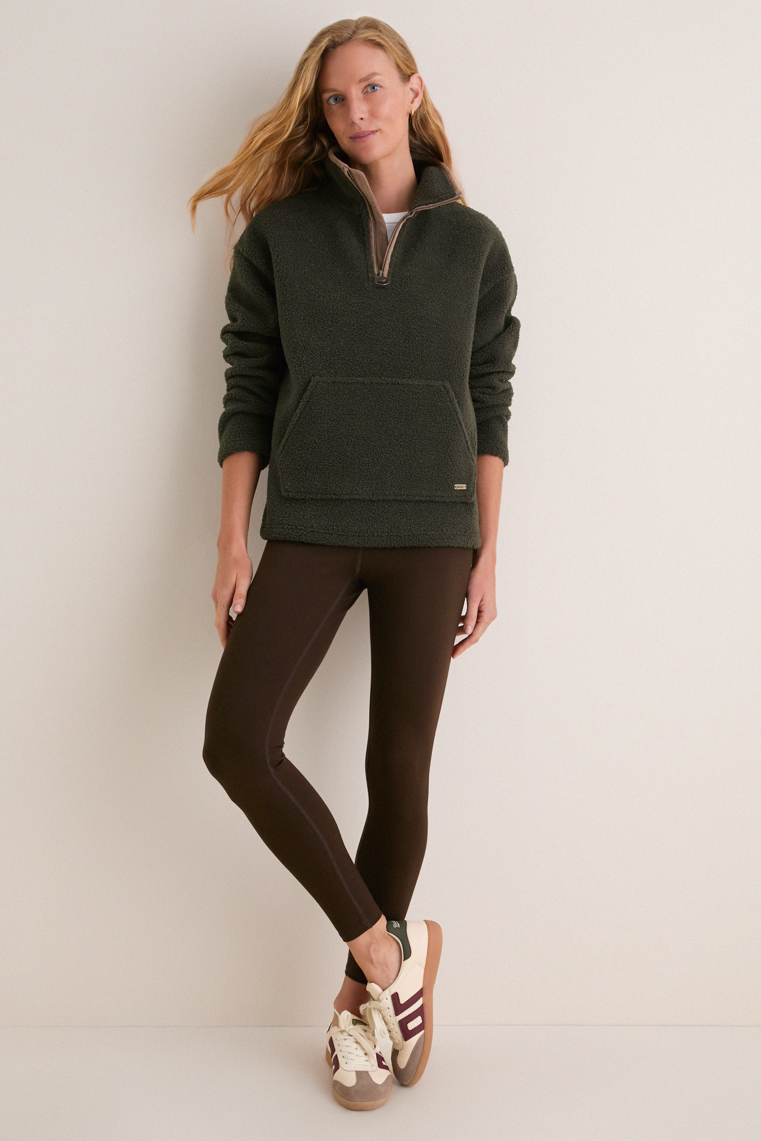 Olive Bamburgh Fleece Pullover
